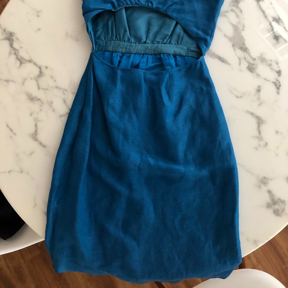 Cynthia Rowley size 2 cobalt formal linen dress - Picture 4 of 6